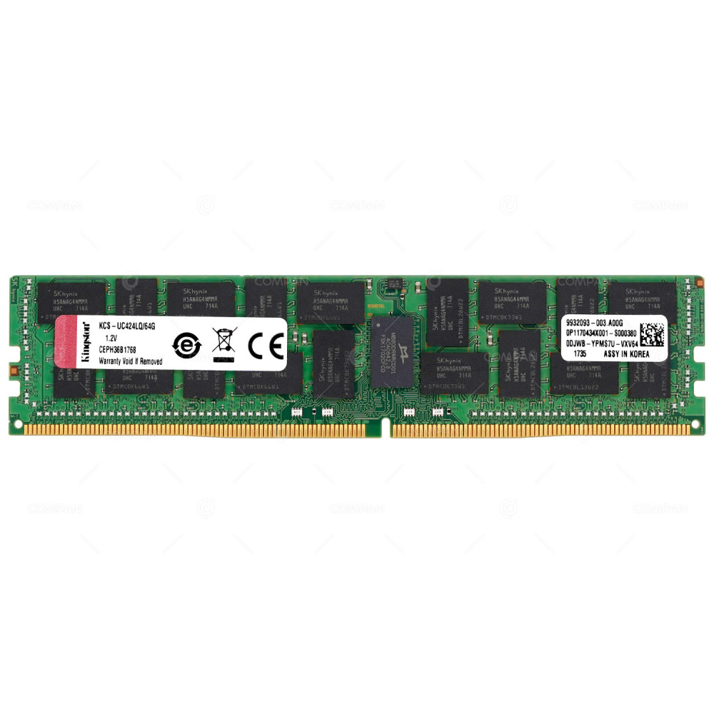 KCS-UC424LQ-64G KINGSTON 64GB 4DRX4 2400T PC4-19200 LOAD REDUCED ECC REGISTERED MEMORY CEPH36C1728, 9932093-003,